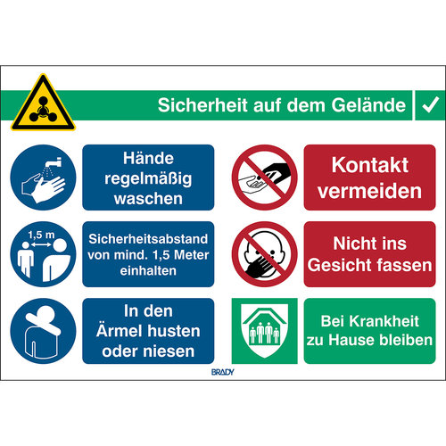 Hinweisschild COVID-19 Sicherheitsregeln 