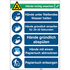 Hinweisschild COVID-19 Hände richtig waschen