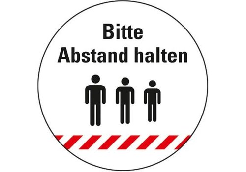 Bodenmarkierung - Bitte Abstand halten Ø200 mm 