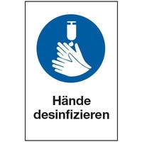 Gebotsschild - Hände desinfizieren
