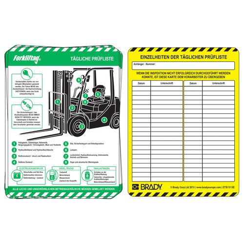 Einsteckschilder - Forkliftag® 