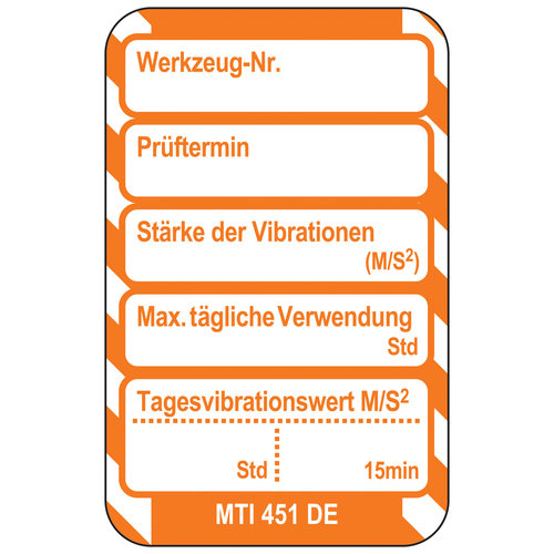 Einsteckschilder - Vibration - Lärmpegel - Microtag™ 