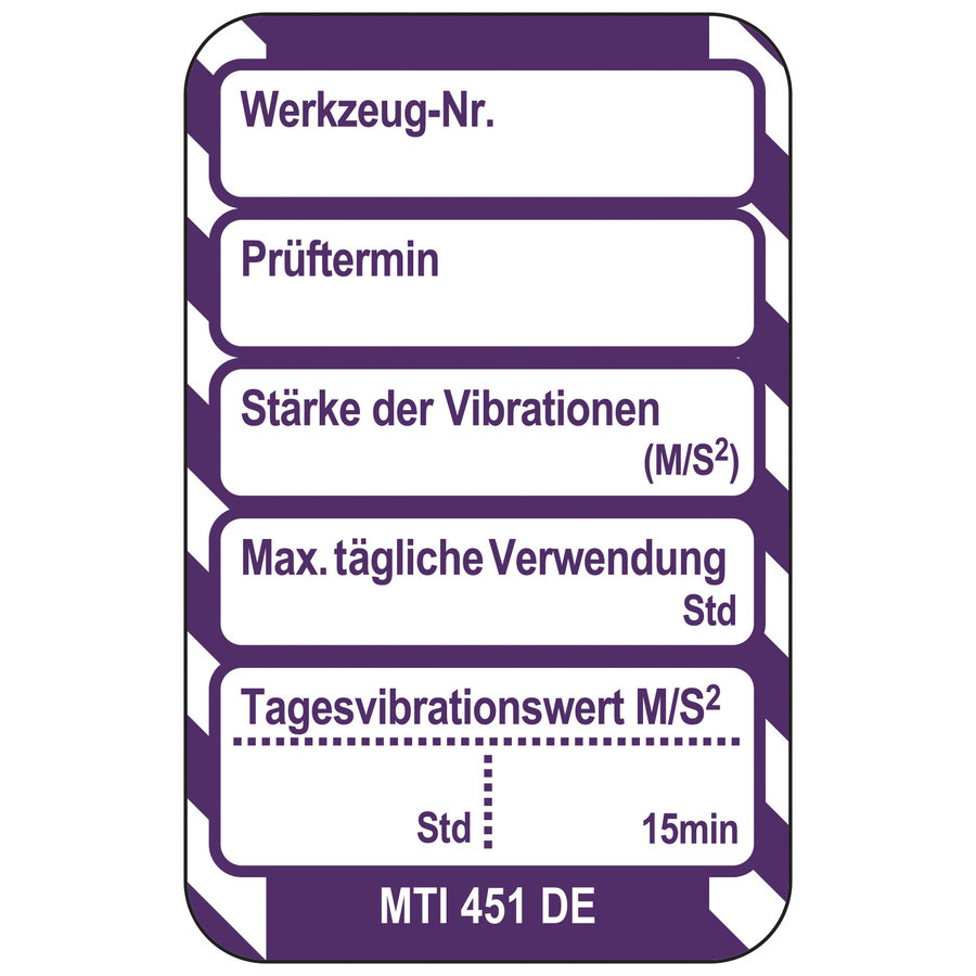 Einsteckschilder - Vibration - Lärmpegel - Microtag™-7