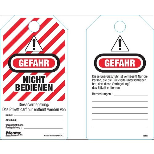 Anhänger - Gefahr - Nicht Bedienen 