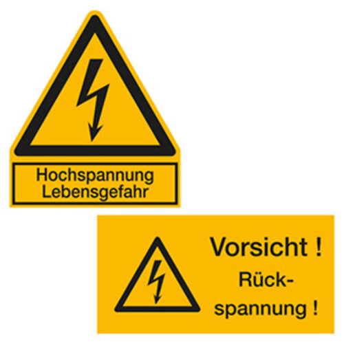 Warnschilder für Elektrische Spannung