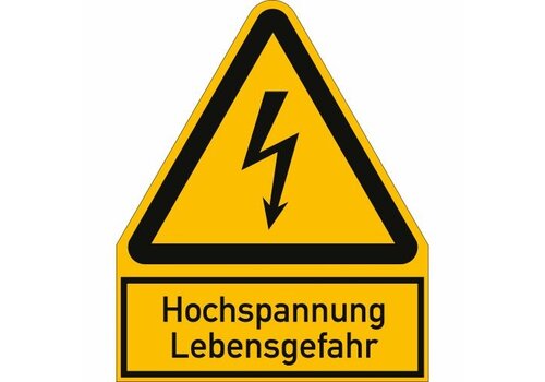 Warnschild Hochspannung Lebensgefahr – Kombischild W012 