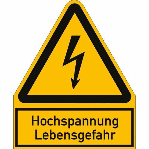 Warnschild Hochspannung Lebensgefahr – Kombischild W012 