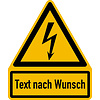 Blitzpfeil mit Text nach Wunsch