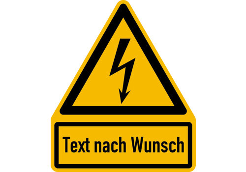 Blitzpfeil mit Text nach Wunsch 