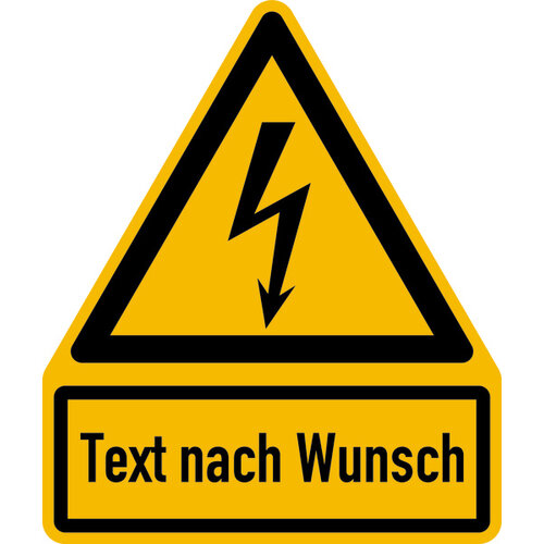 Blitzpfeil mit Text nach Wunsch 