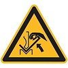 Warnung vor Quetschgefahr der Hand zwischen Presse und Werkstück, W31