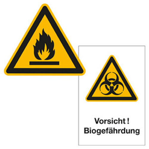 Warnschilder für gefährliche Stoffe