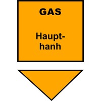 Warnschild Gashaupthahn