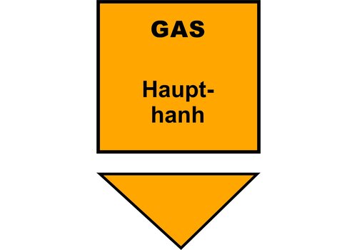 Warnschild Gashaupthahn 