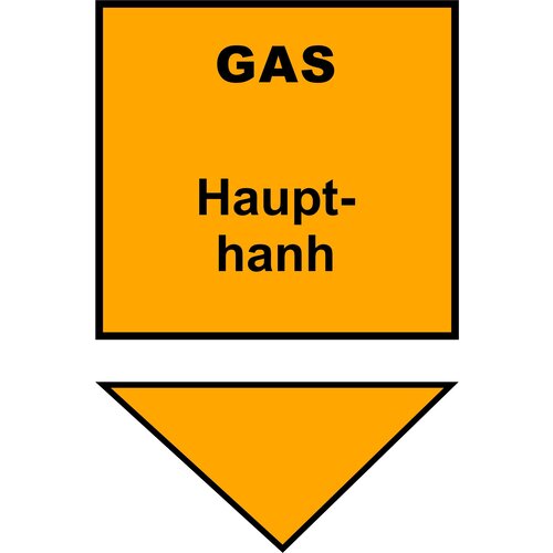 Warnschild Gashaupthahn 