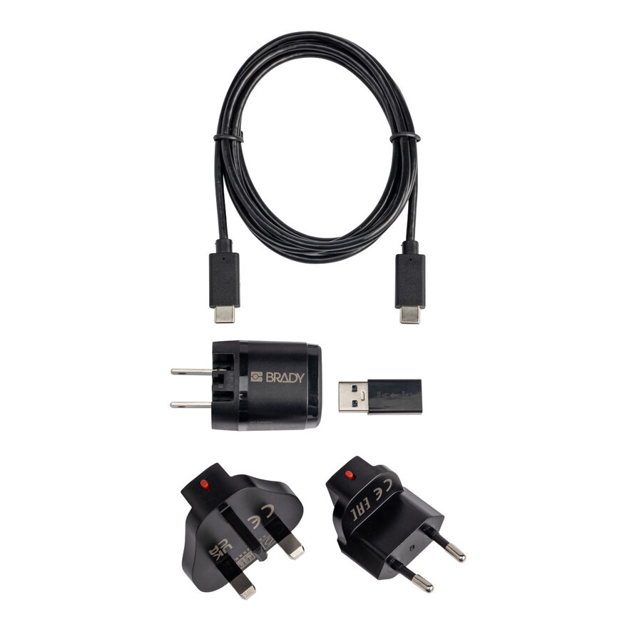 Brady AC-Adapter für M211 und M511 – Netzteil, USB-C-Kabel 1,5 m und USB-A-Dongle-1