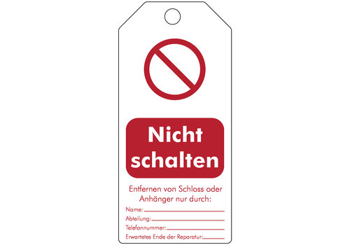 Tagout: Wiederbeschreibbare Anhänger für Warnhinweise 