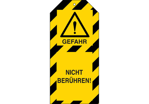Anhänger Gefahr! Nicht berühren! – Tagout gelb (Brady) 