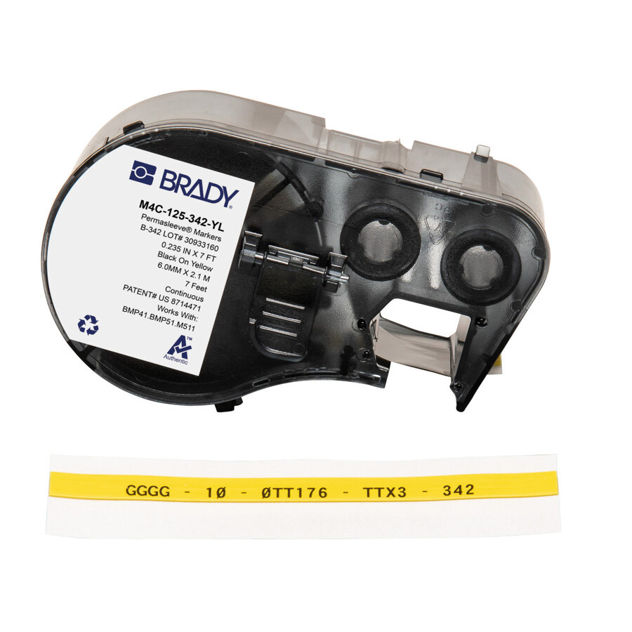 Brady B-342 PermaSleeve für M410 und BMP41 – Schrumpfschlauch-Markierer, UL 224, 3:1-3