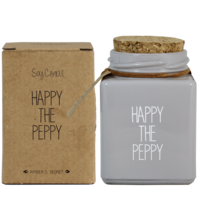 My Flame Lifestyle SOY CANDLE - HAPPY THE PEPPY - SCENT: AMBER'S SECRET