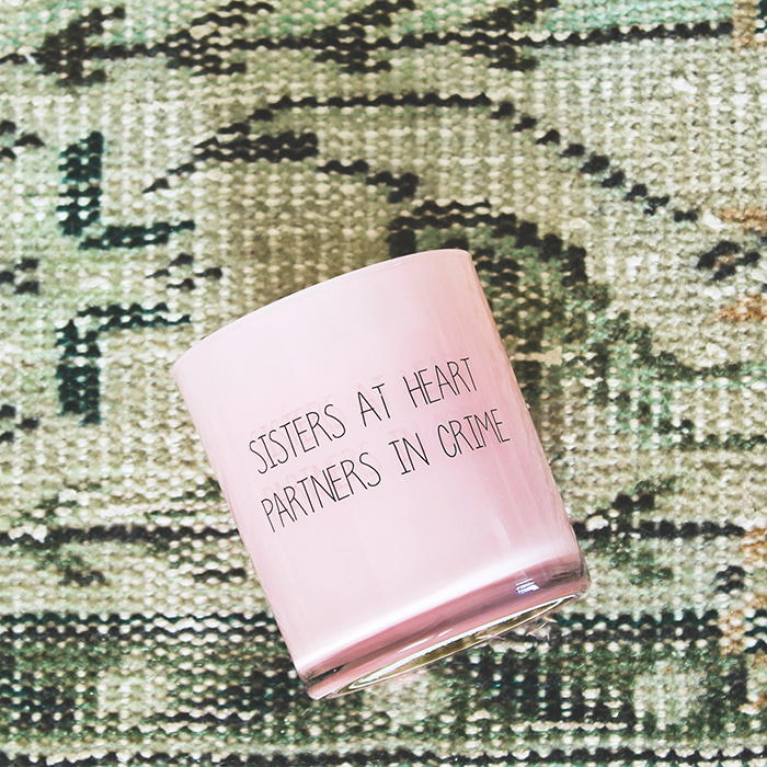 My Flame Lifestyle Soy candle - Sisters at heart. Partners in crime - Green Tea Time