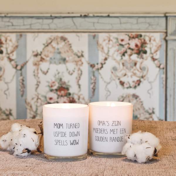 Soy candle - Oma's zijn moeders met een gouden randje - Fresh Cotton