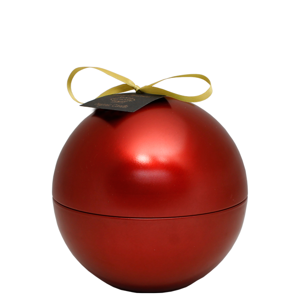 Soy candle 110 gr. Christmas ball - Red - Winter Glow
