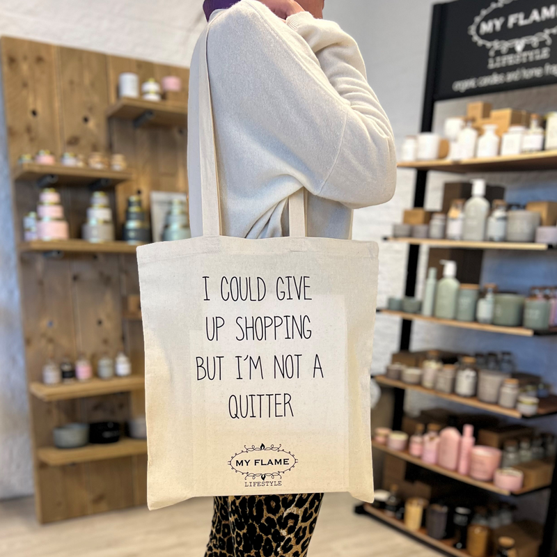 Canvas tas - I could give up shopping but I'm not a quitter