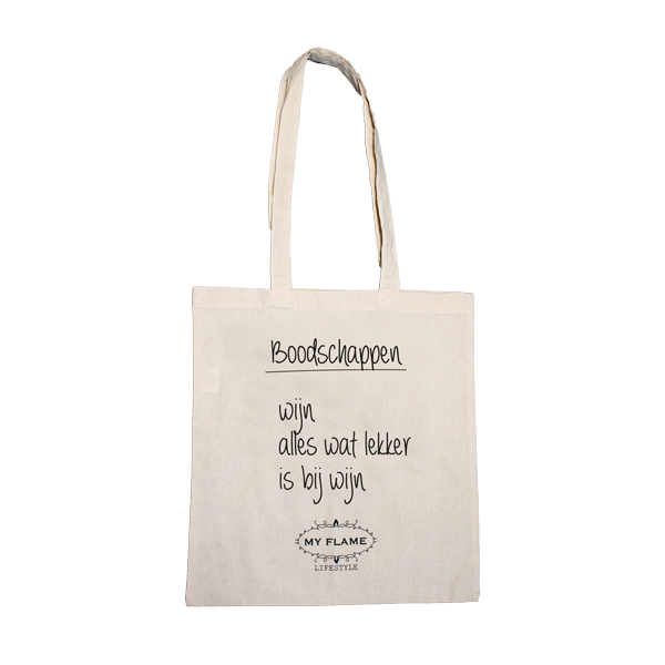 My Flame Lifestyle Canvas tas - Canvas tas -  Boodschappenlijstje; wijn