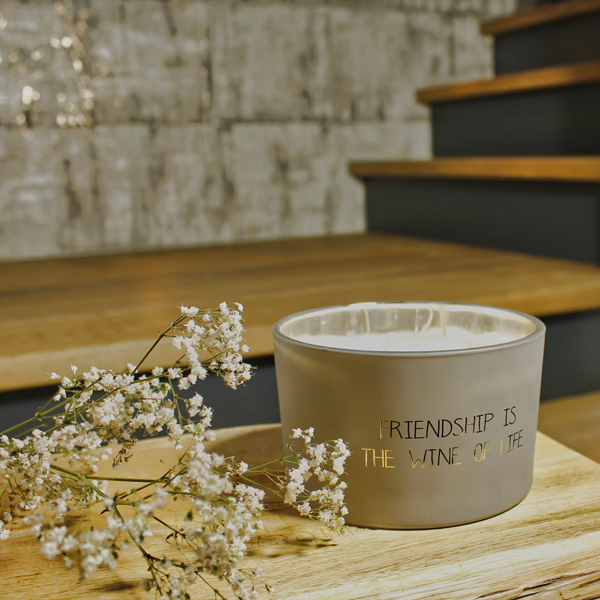 My Flame Lifestyle Soy candle matt - Friendship is the wine of life - Fig's Delight