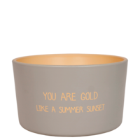 My Flame Lifestyle Outdoor candle - You are gold like a summer sunset - Bella Citronella