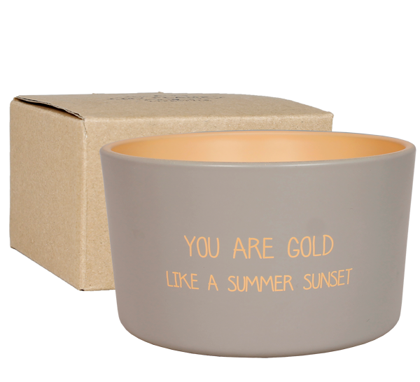 My Flame Lifestyle Outdoor candle - You are gold like a summer sunset - Bella Citronella