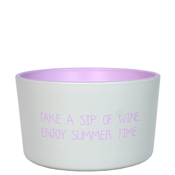 My Flame Lifestyle Outdoor candle - Take a sip of wine. Enjoy summer time. - Bella Citronella