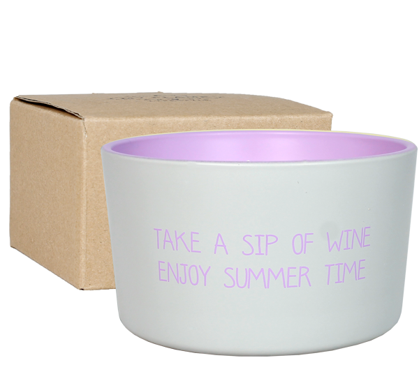 My Flame Lifestyle Outdoor candle - Take a sip of wine. Enjoy summer time. - Bella Citronella