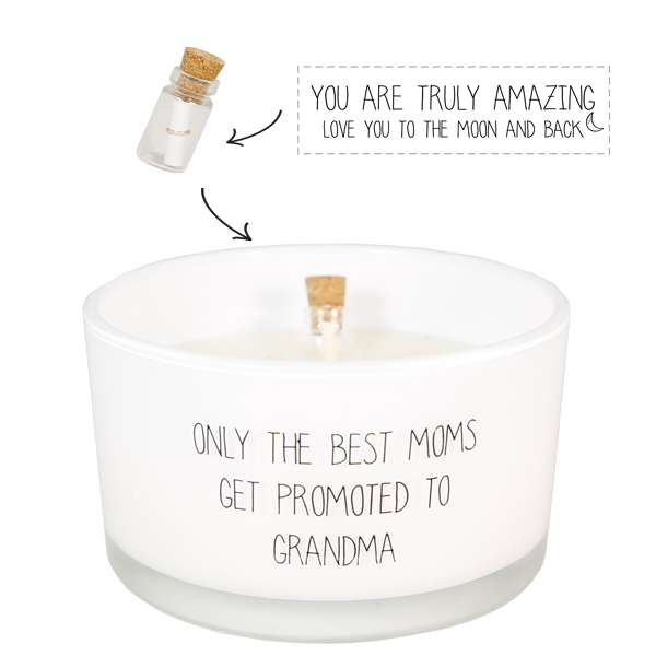 My Flame Lifestyle Message in a bottle - Only the best moms get promoted to grandma -  Fresh Cotton