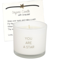 Geurkaars met wens-armband - You are a star - Fresh Cotton My Flame Lifestyle Geurkaars met wens-armband - You are a star - Fresh Cotton