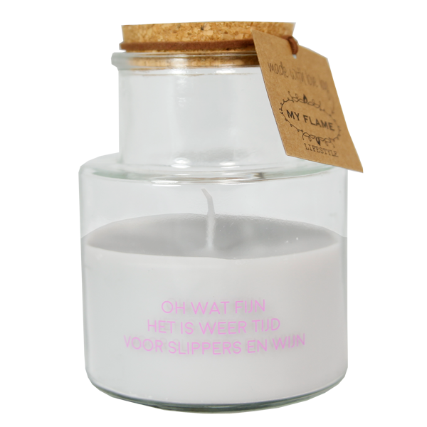 Buitenkaars - Tijd voor slippers en wijn - Bella Citronella My Flame Lifestyle Buitenkaars - Tijd voor slippers en wijn - Bella Citronella