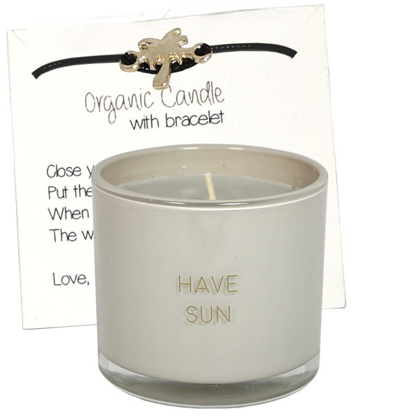 My Flame Lifestyle Geurkaars met wens-armband - Have Sun - Fig's Delight