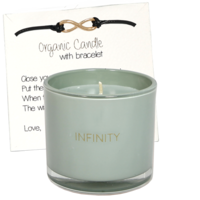 My Flame Lifestyle Geurkaars met wens-armband - Infinity - Minty Bamboo