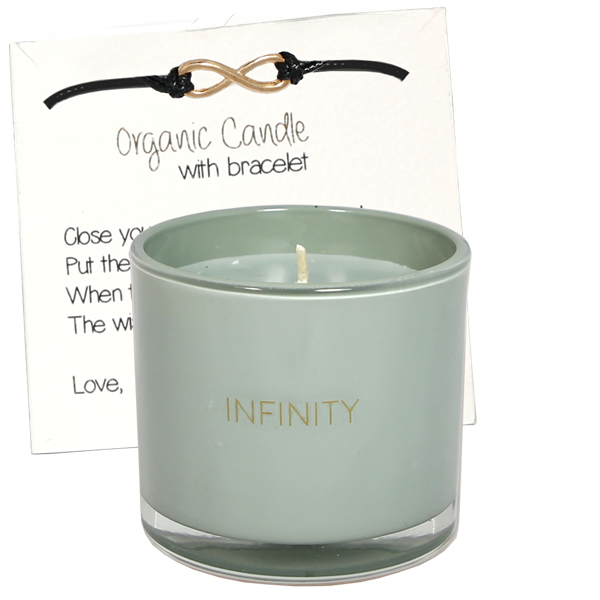 My Flame Lifestyle Geurkaars met wens-armband - Infinity - Minty Bamboo