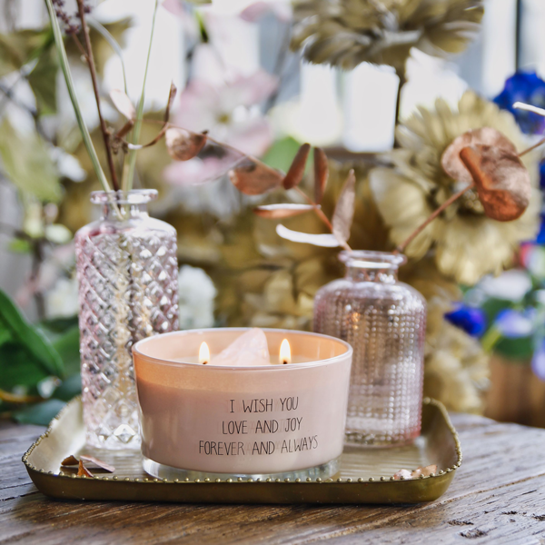 My Flame Lifestyle Soy candle -  I wish you love and joy forever and always - Green Tea Time