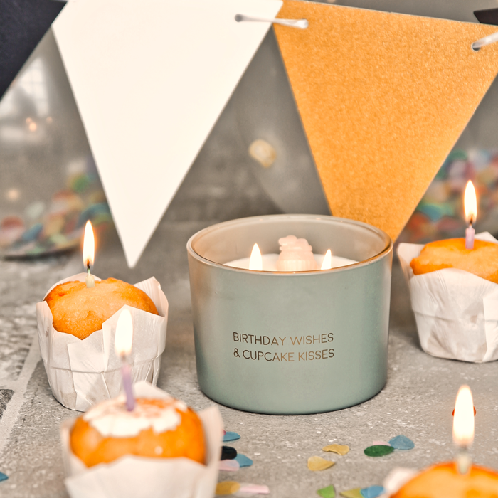 My Flame Lifestyle Soy candle -  Birthday wishes & cupcake kisses - Minty Bamboo