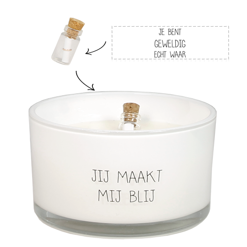 My Flame Lifestyle Flessenpost kaars - Jij maakt mij blij Flessenpost kaars - Jij maakt mij blij