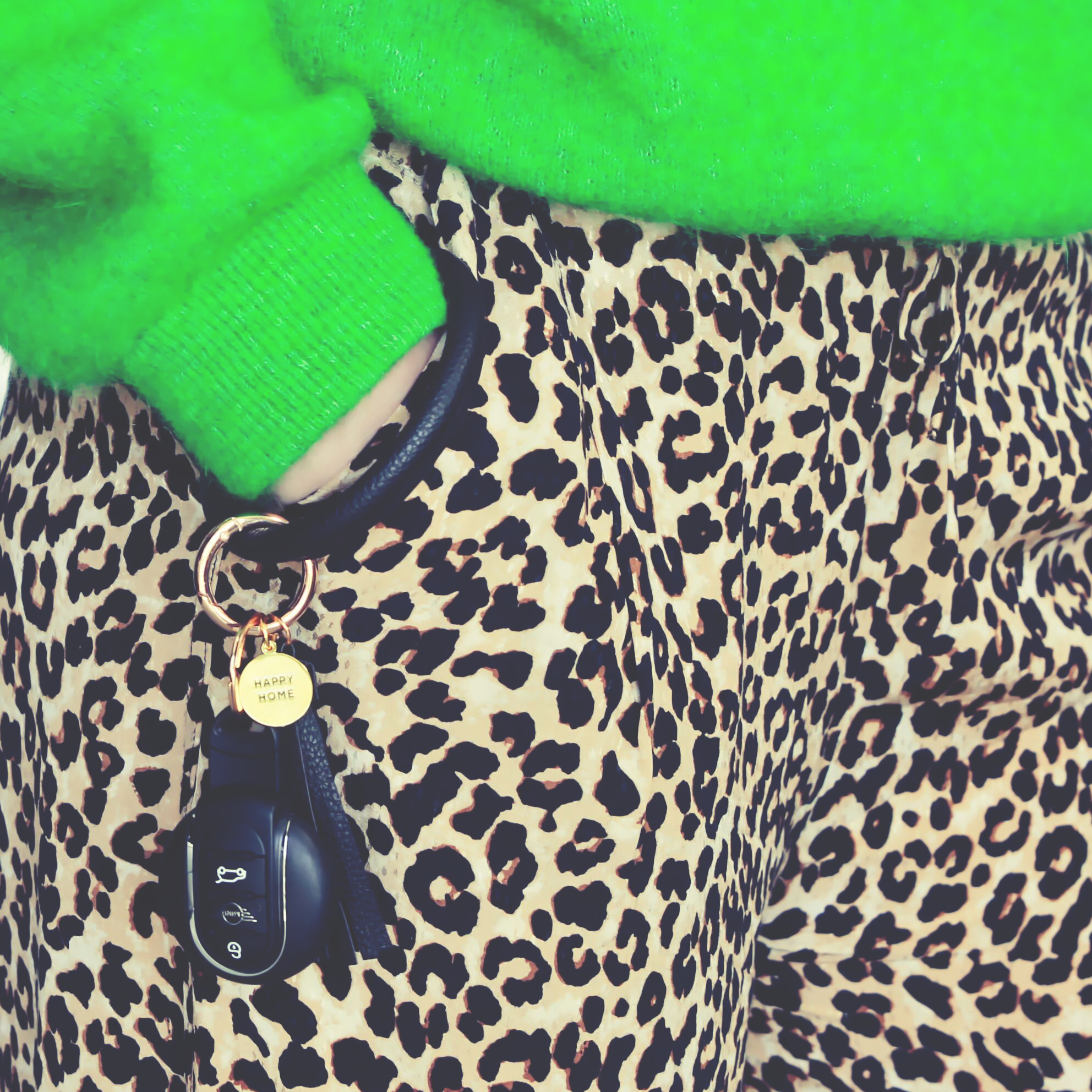 My Flame Lifestyle Sleutelhanger - Happy home - Zwart