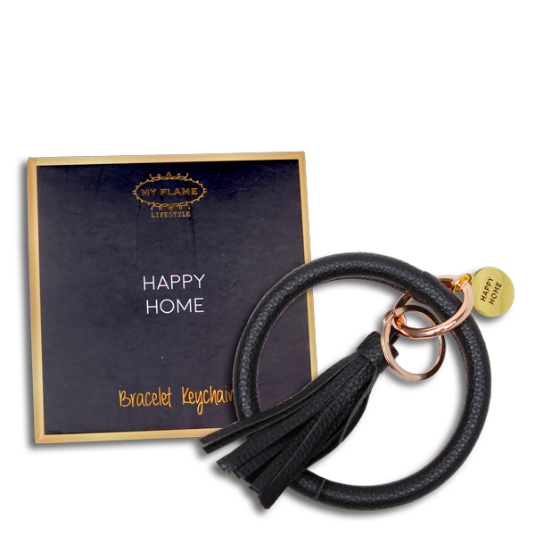 My Flame Lifestyle Keychain - Happy home - Black