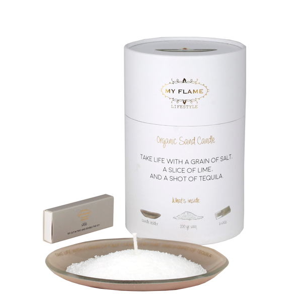 My Flame Lifestyle Sand candle giftbox - Take life with a grain of salt, a slice of lime, and a shot of tequila