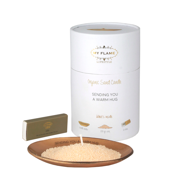 My Flame Lifestyle Sand candle giftbox - Sending you a warm hug