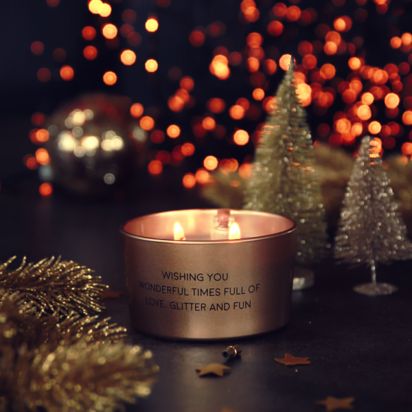 My Flame Lifestyle Soy candle - Wishing you wonderful times full of love, glitter and fun - Winter Wood