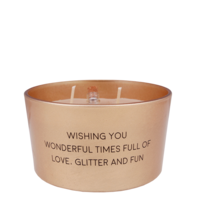 Soy candle - Wishing you wonderful times full of love, glitter and fun - Winter Wood My Flame Lifestyle Soy candle - Wishing you wonderful times full of love, glitter and fun - Winter Wood