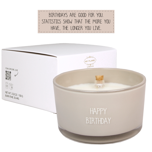 My Flame Lifestyle Flessenpost kaars - Happy Birthday - Fig's Delight